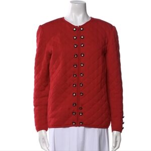 Valentino Quilted Jacket with Crystal Buttons